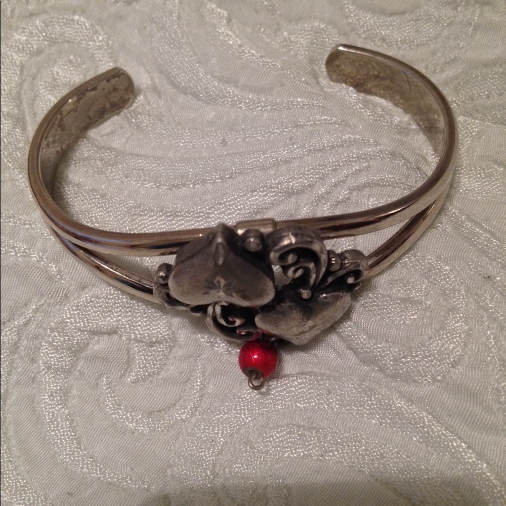 🌹SOLD 🌹Sterling Silver signed dated heart cuff